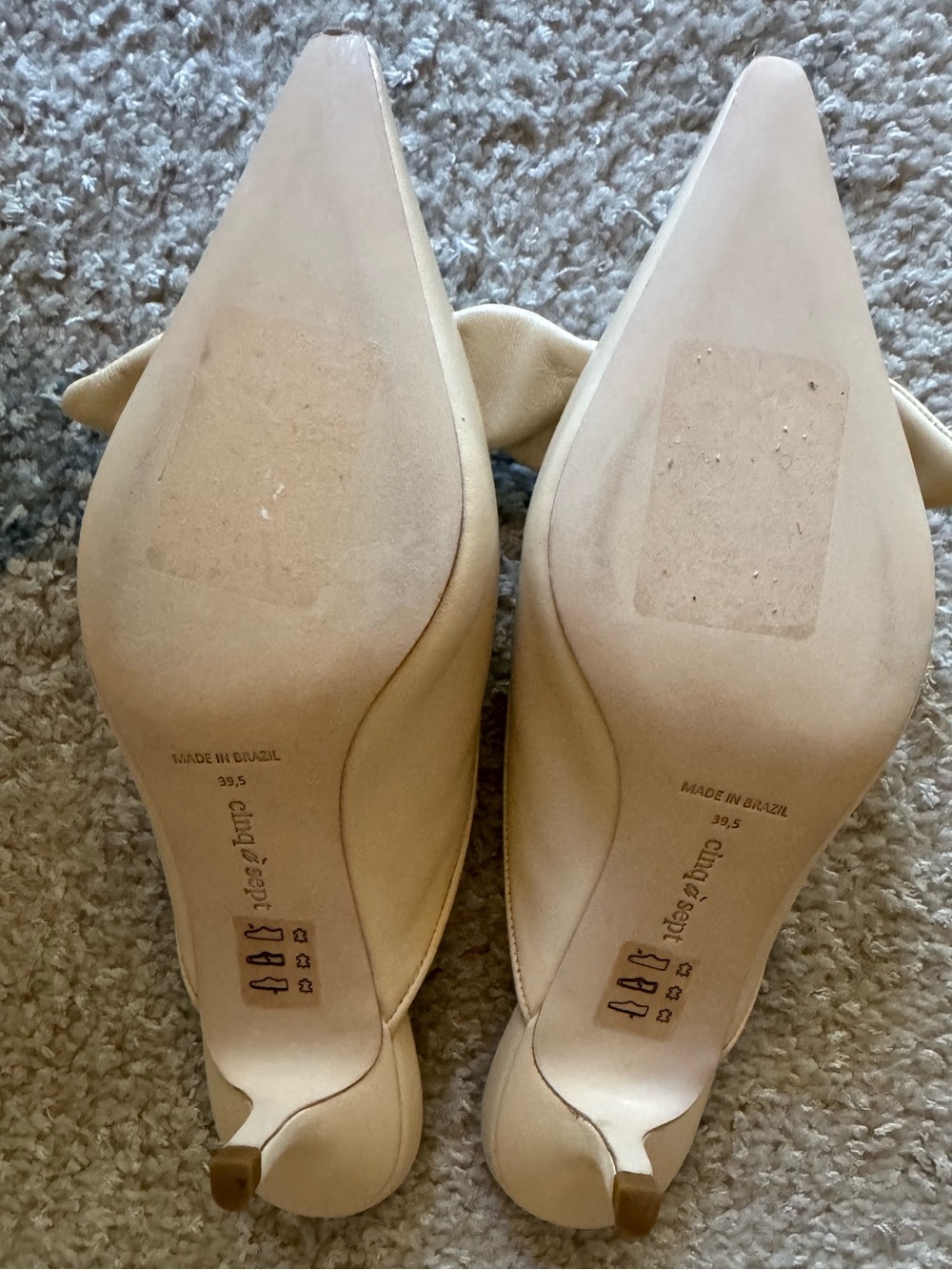 NEW Cinq à Sept Layla Knotted Rose Mule in Ivory - Picture 12 of 13